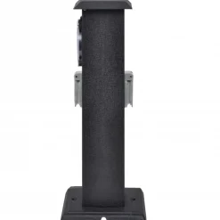 Accessoires Électriques-vidaXL Pilier avec prise de jardin et minuterie Noir
