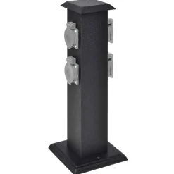 Accessoires Électriques-vidaXL Pilier de prise de jardin Noir