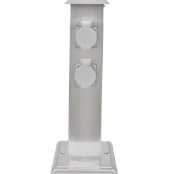 vidaXL Pilier de prise de jardin Acier inoxydable