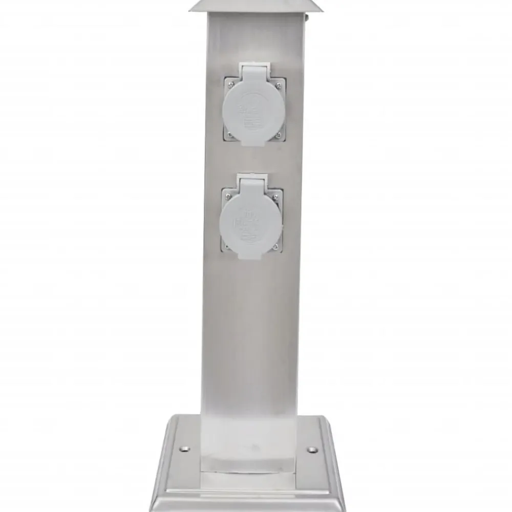 vidaXL Pilier de prise de jardin Acier inoxydable