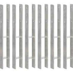 vidaXL Piquets de clôture 6 pcs Argenté 7x6x60 cm Acier galvanisé