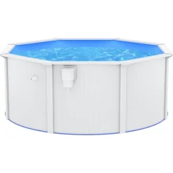 Piscine & Spa-vidaXL Piscine avec parois en acier 300x120 cm Blanc