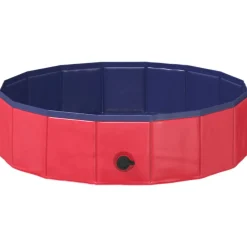 Articles Pour Animaux De Compagnie-vidaXL Piscine de nage pliable pour chien et bleu PVC Rouge