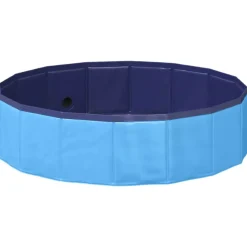 Articles Pour Animaux De Compagnie-vidaXL Piscine de nage pliable pour chien 80 x 80 x 20 cm PVC Bleu