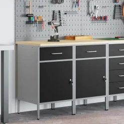 vidaXL Placard de travail 2 pcs et gris 100 x 55 x 85 cm