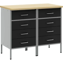 Accessoires De Quincaillerie-vidaXL Placard de travail 2 pcs et gris 100 x 55 x 85 cm Noir