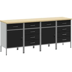 vidaXL Placard de travail 4 pcs et gris 200 x 55 x 85 cm