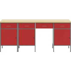 vidaXL Placard de travail 4 pcs Bois d'ingénierie et acier