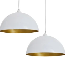 Luminaires-vidaXL Plafonnier 2 pcs Hauteur réglable Semi-sphérique Blanc