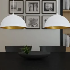Luminaires-vidaXL Plafonnier 2 pcs Hauteur réglable Semi-sphérique Blanc