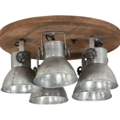 Luminaires-vidaXL Plafonnier 25 W vintage 50x50x25 cm E27 Argent