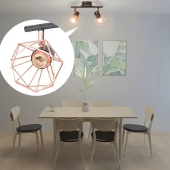 vidaXL Plafonnier avec 2 ampoules LED à filament 8 W