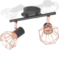 vidaXL Plafonnier avec 2 ampoules LED à filament 8 W