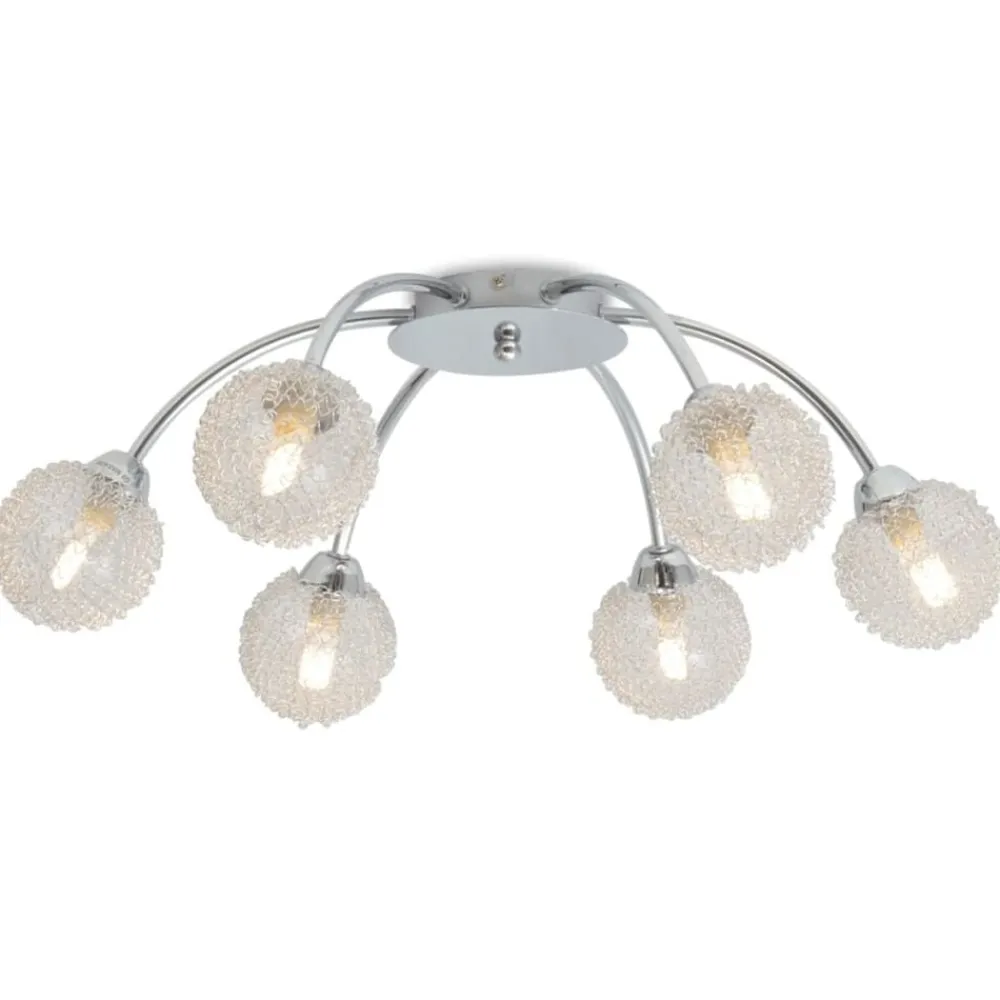 Luminaires-vidaXL Plafonnier avec 6 ampoules LED G9 240 W