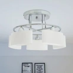 vidaXL Plafonnier avec 5 globes ellipsoïdes pour ampoules E14 200 W