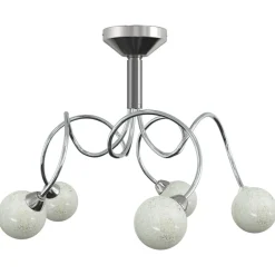 vidaXL Plafonnier avec abat-jour ronds en verre pour 5 LED G9