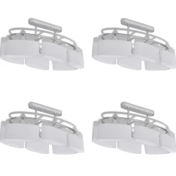 vidaXL Plafonnier avec abat-jours en verre ellipsoïde 4 pcs E14