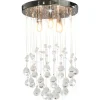 vidaXL Plafonnier avec perles de cristal Argenté Sphère 3 ampoules G9