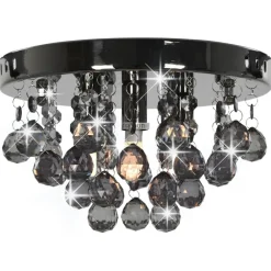 vidaXL Plafonnier avec perles fumées Rond G9
