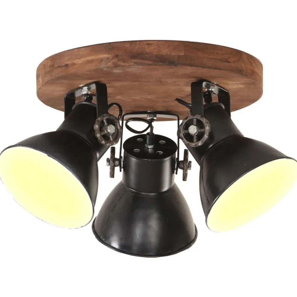 Luminaires-vidaXL Plafonnier industriel 25 W 42x27 cm E27 Noir