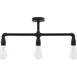 vidaXL Plafonnier Noir 3 ampoules E27