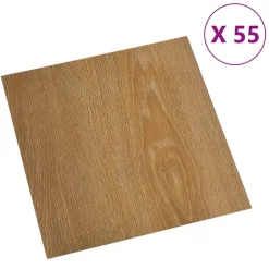 vidaXL Planches de sol 55 pcs Marron 5,11 m² PVC