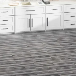 vidaXL Planches de sol 36 pcs Rayures grises 5,02 m² PVC