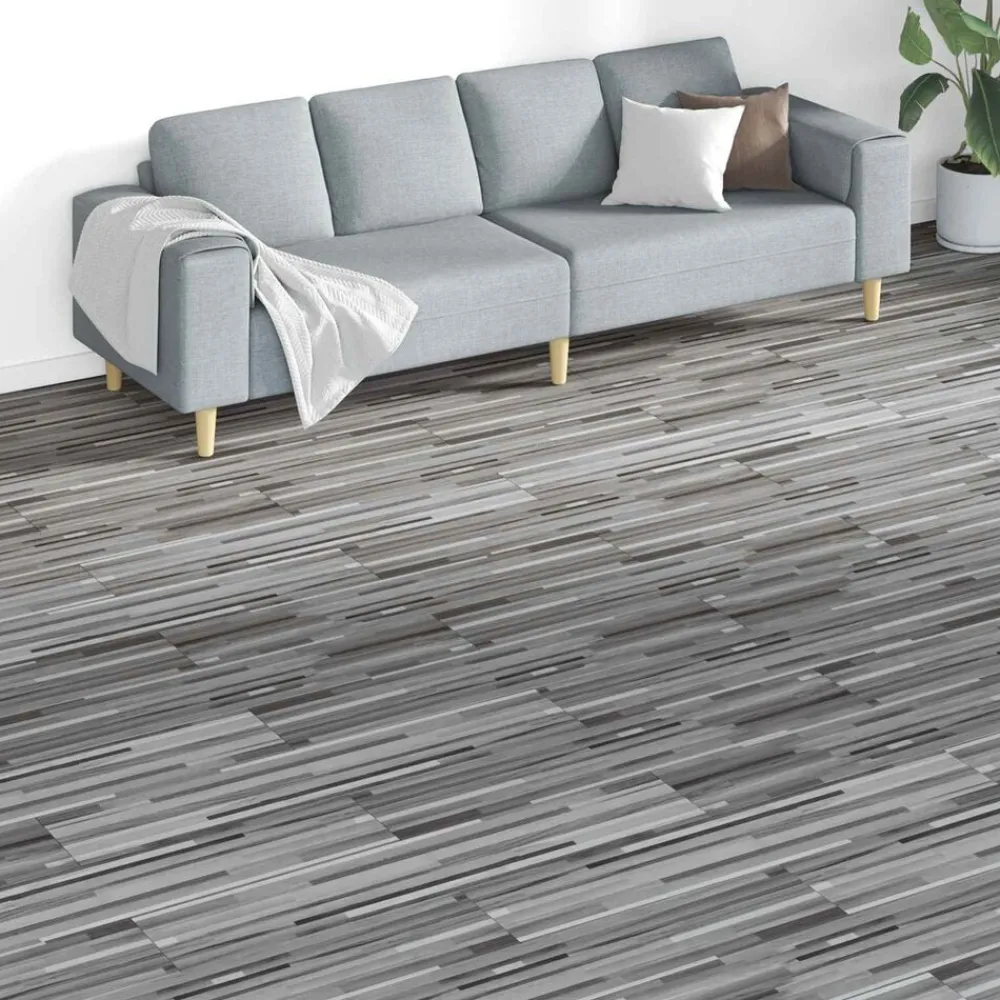 vidaXL Planches de sol 18 pcs Gris 5,26 m² PVC