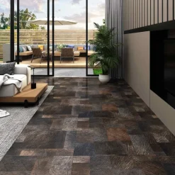 vidaXL Planches de sol 55 pcs Marron 5,11 m² PVC