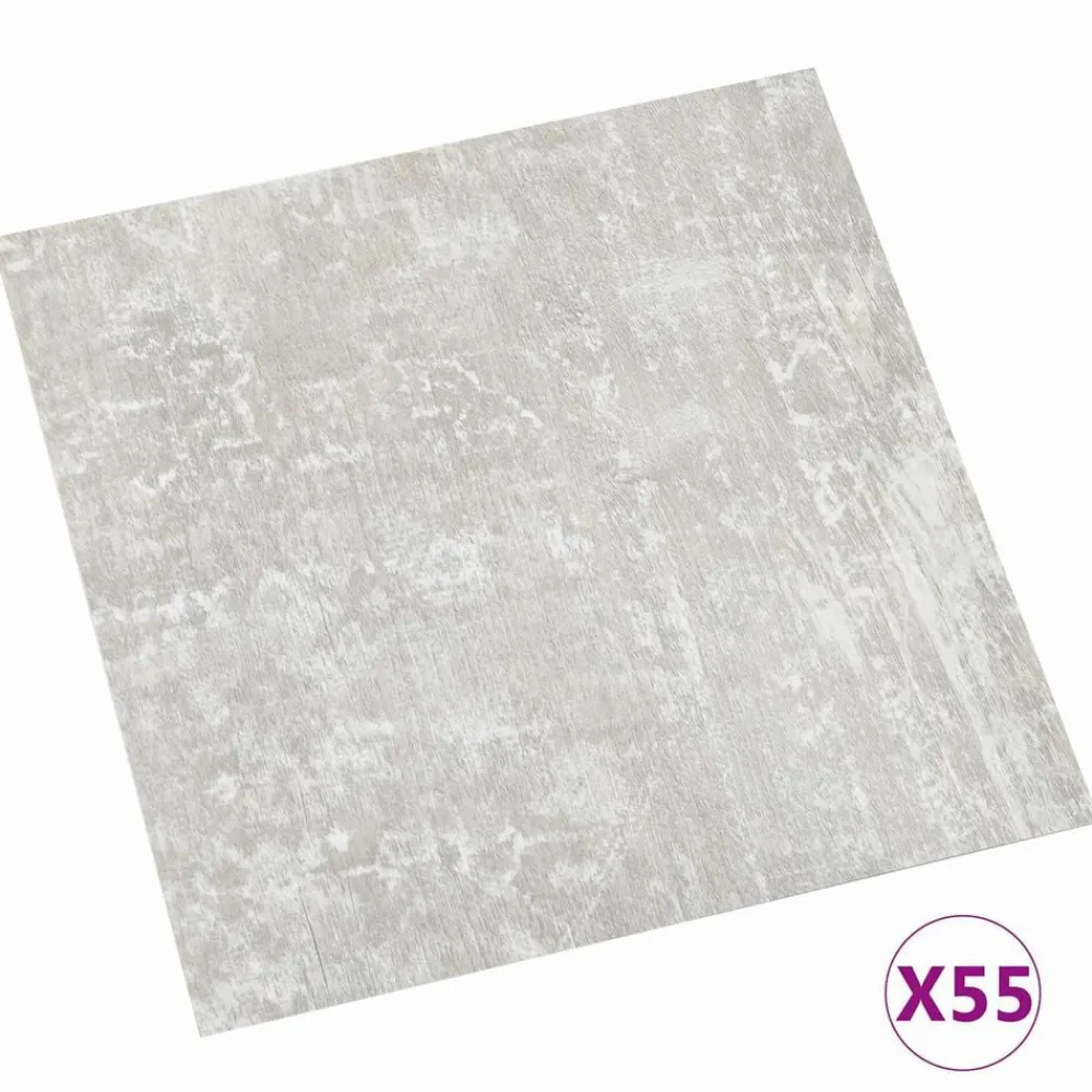 Matériaux De Construction-vidaXL Planches de sol 55 pcs Gris clair 5,11 m² PVC