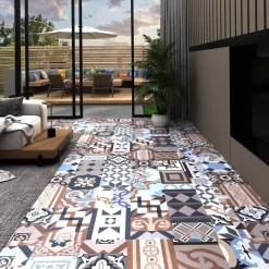 vidaXL Planches de sol 55 pcs Multicolore 5,11 m² PVC