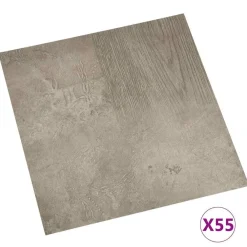 vidaXL Planches de sol 55 pcs Gris 5,11 m² PVC