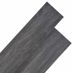 Matériaux De Construction-vidaXL Planches de sol 18 pcs 5,26 m² PVC Noir et blanc