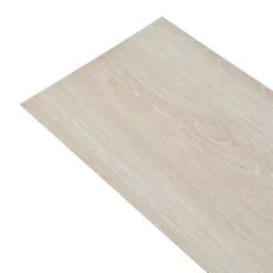 Matériaux De Construction-vidaXL Planches de sol 18 pcs Blanc 5,26 m² PVC Blanc classique&nbsp;ch&ecirc;ne