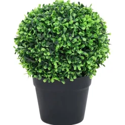 Décorations-vidaXL Plantes de buis artificiel 2 pcs avec pots Boule Vert 37 cm