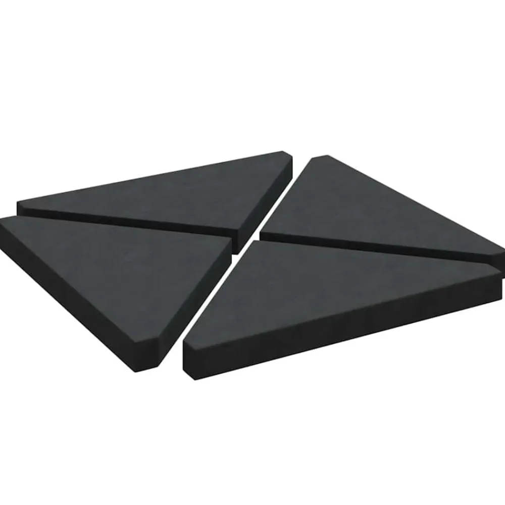 Pelouses & Jardins-vidaXL Plaques de poids de parasol 4 pcs triangulaire granit 14kg Noir