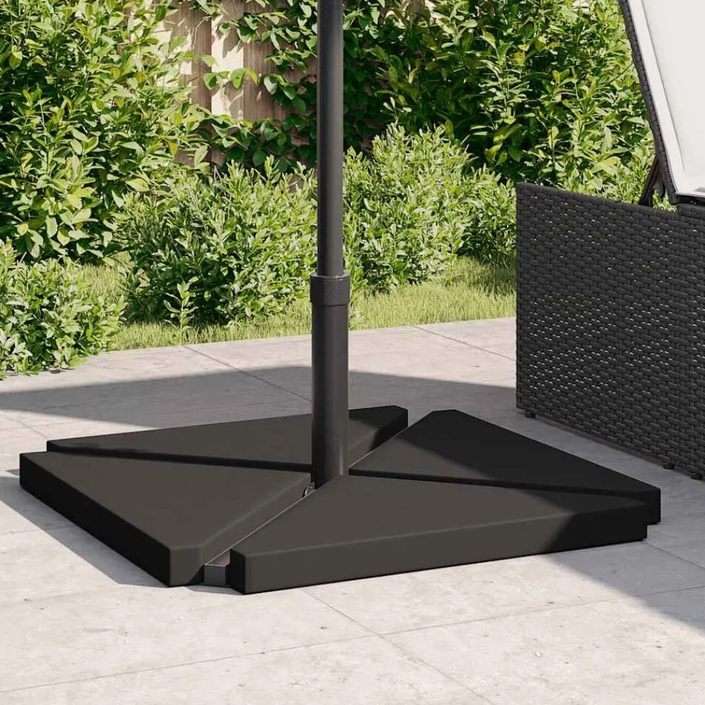 Pelouses & Jardins-vidaXL Plaques de poids de parasol 4 pcs triangulaire granit 14kg Noir