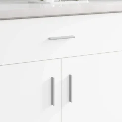 vidaXL Poignée Uni 2 pcs Argenté 105.7 x 7.4 x 15.5 mm Aluminium