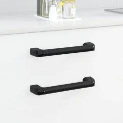 vidaXL Poignée Uni 2 pcs Noir 380 x 34 x 85 mm Aluminium et PP