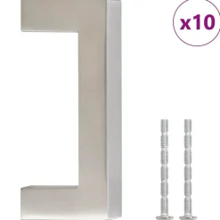 vidaXL Poignées d'armoire 10 pcs é 64 mm acier inoxydable