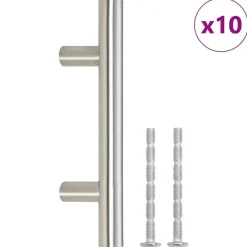 vidaXL Poignées d'armoire 10 pcs é 64 mm acier inoxydable