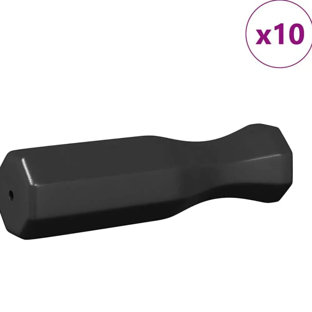 Jeux D'Intérieur-vidaXL Poignées de table de baby-foot 10 pcs Noir 3,1 x 3,1 x 17,8 cm