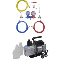 vidaXL Pompe à vide 50 L/min avec manomètre à 2 voies en kit d'outils