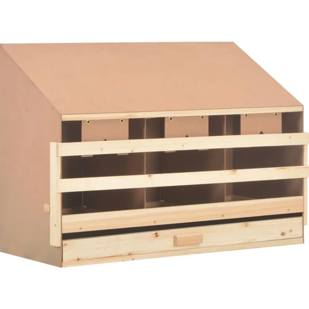 Agriculture-vidaXL Pondoir 3 compartiments 93x40x65 cm bois de pin massif