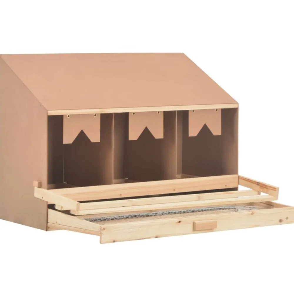 Agriculture-vidaXL Pondoir 3 compartiments 93x40x65 cm bois de pin massif