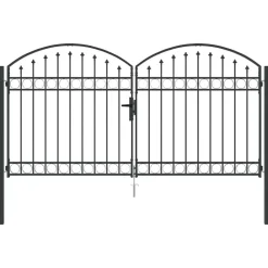 Clôtures & Barrières-vidaXL Portail de clôture Assen à double porte avec arc en acier 300x150 cm