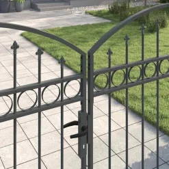Clôtures & Barrières-vidaXL Portail de clôture Assen à double porte avec arc en acier 300x150 cm