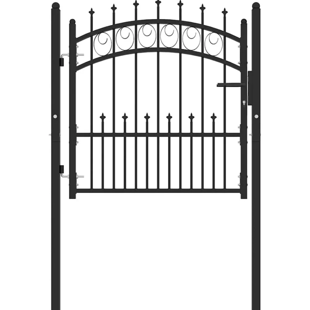 Clôtures & Barrières-vidaXL Portail de clôture Emmen avec pointes, acier, 104 x 87 cm, Noir
