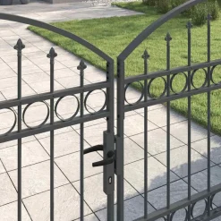 Clôtures & Barrières-vidaXL Portail de clôture Assen à double porte avec arc en acier 300 x 125 cm