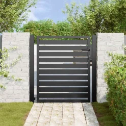 vidaXL Portail de jardin verrouillable noir 100x100 cm aluminium